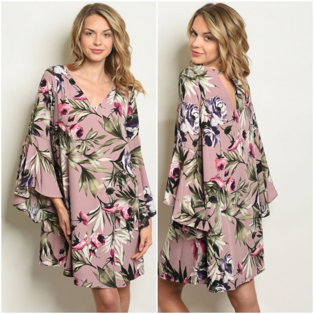 MAUVE OLIVE DRESS - Picture 1 of 5
